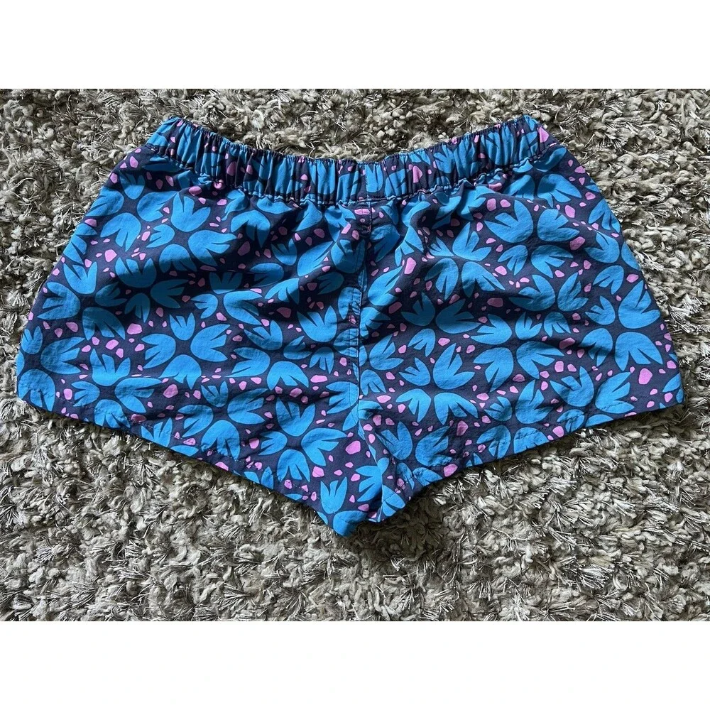 Patagonia Barely Baggies Shorts Womens Blue Floral Not Lined Size Small